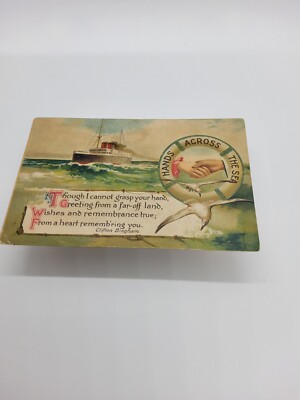 Hands Across The Sea  Clifton Bingham Steam Ship Liner   Postcard Germany E.49