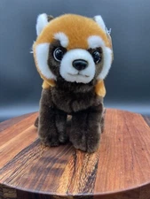 Plush Panda Animal Red Brown Collector Animal Kingdom Collection 12" StandingNEW