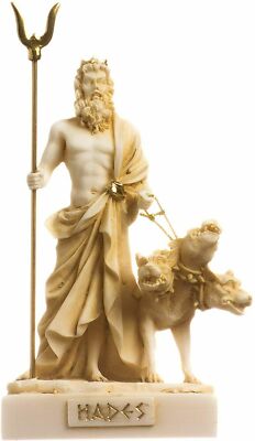 Pluto Hades Lord of the Underworld Greek Statue Dead Figurine Museum Gold 5.51''