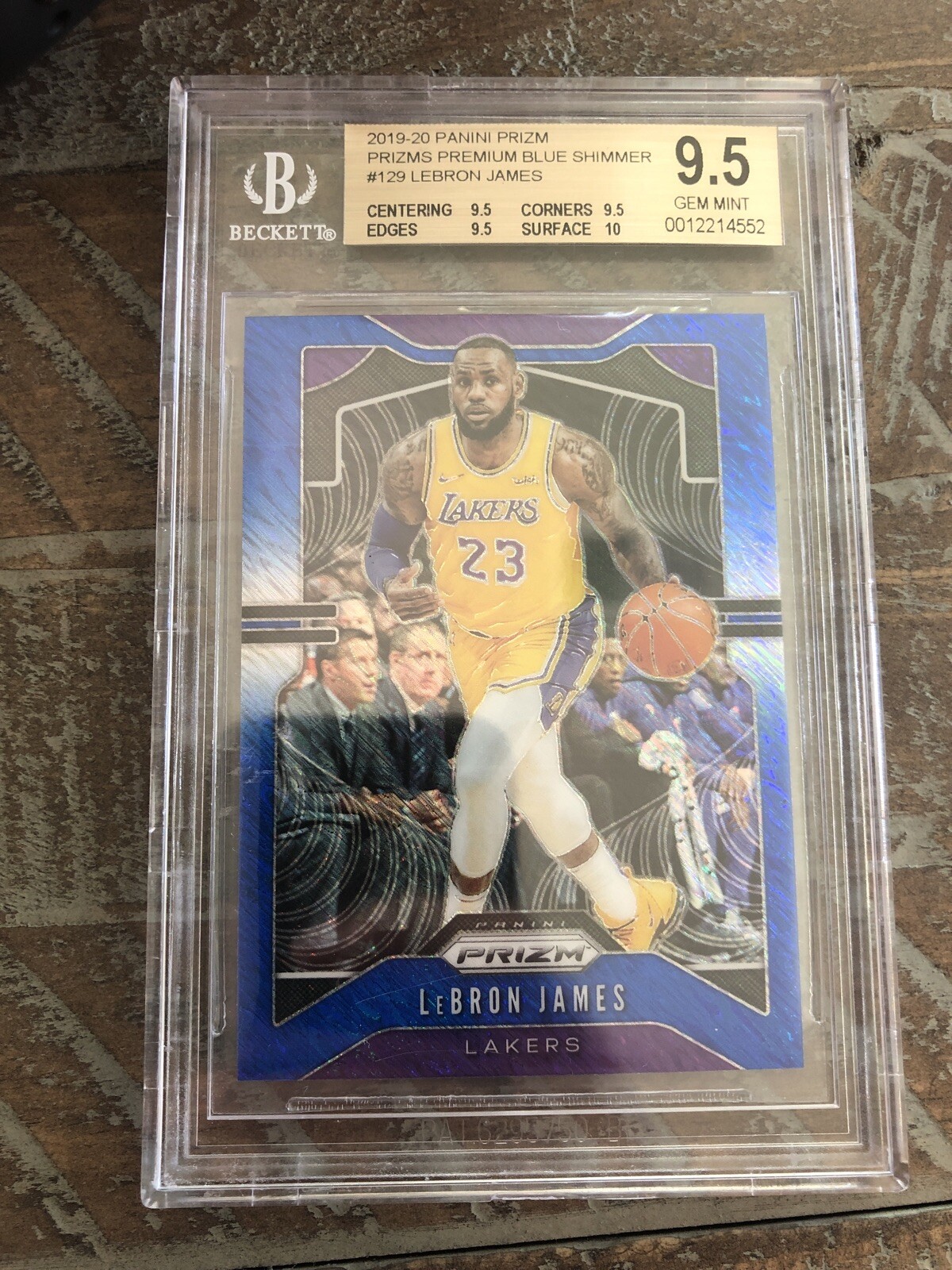 2019-20 Prizm Lebron James FOTL Blue Shimmer BGS 9.5 True Gem Mint + Lakers