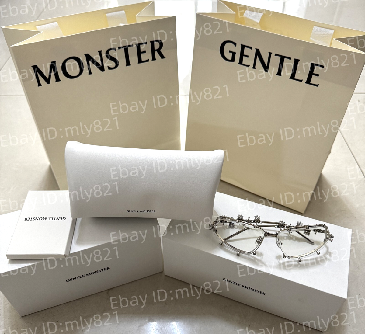 GentleMonster Sunglasses D'Heygere - Tiara 02 Silver Frame Clear