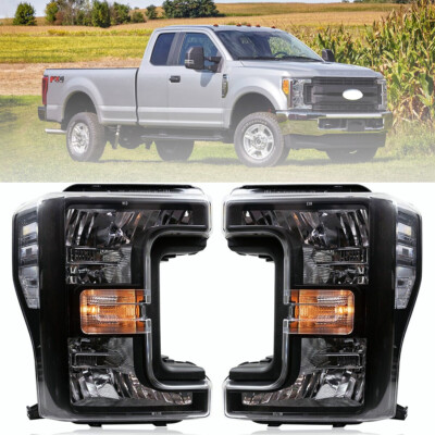 Headlights For 2017 2018 2019 Ford F-250 F-350 F-450 F-550 Super Duty Headlamps