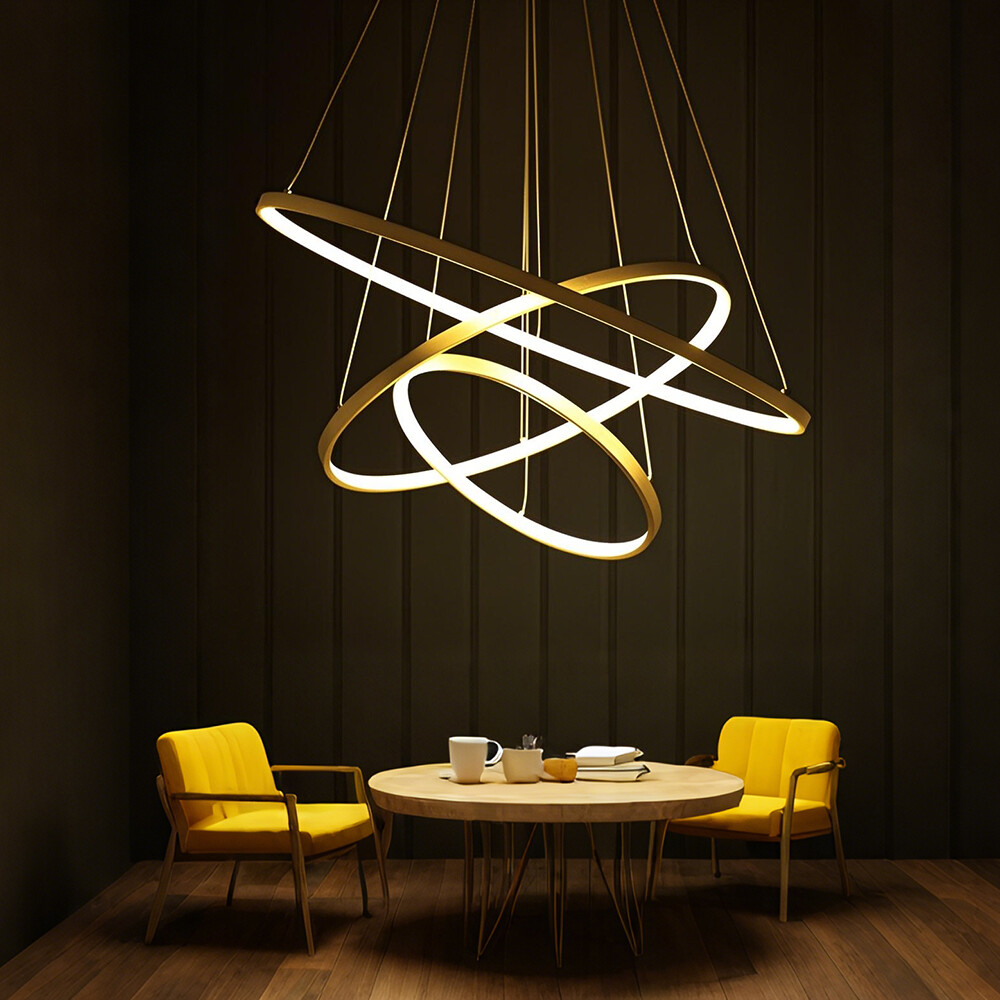 Minimalist Semi Flush Mount LED Ceiling Light Adjustable Chandelier Modern Design