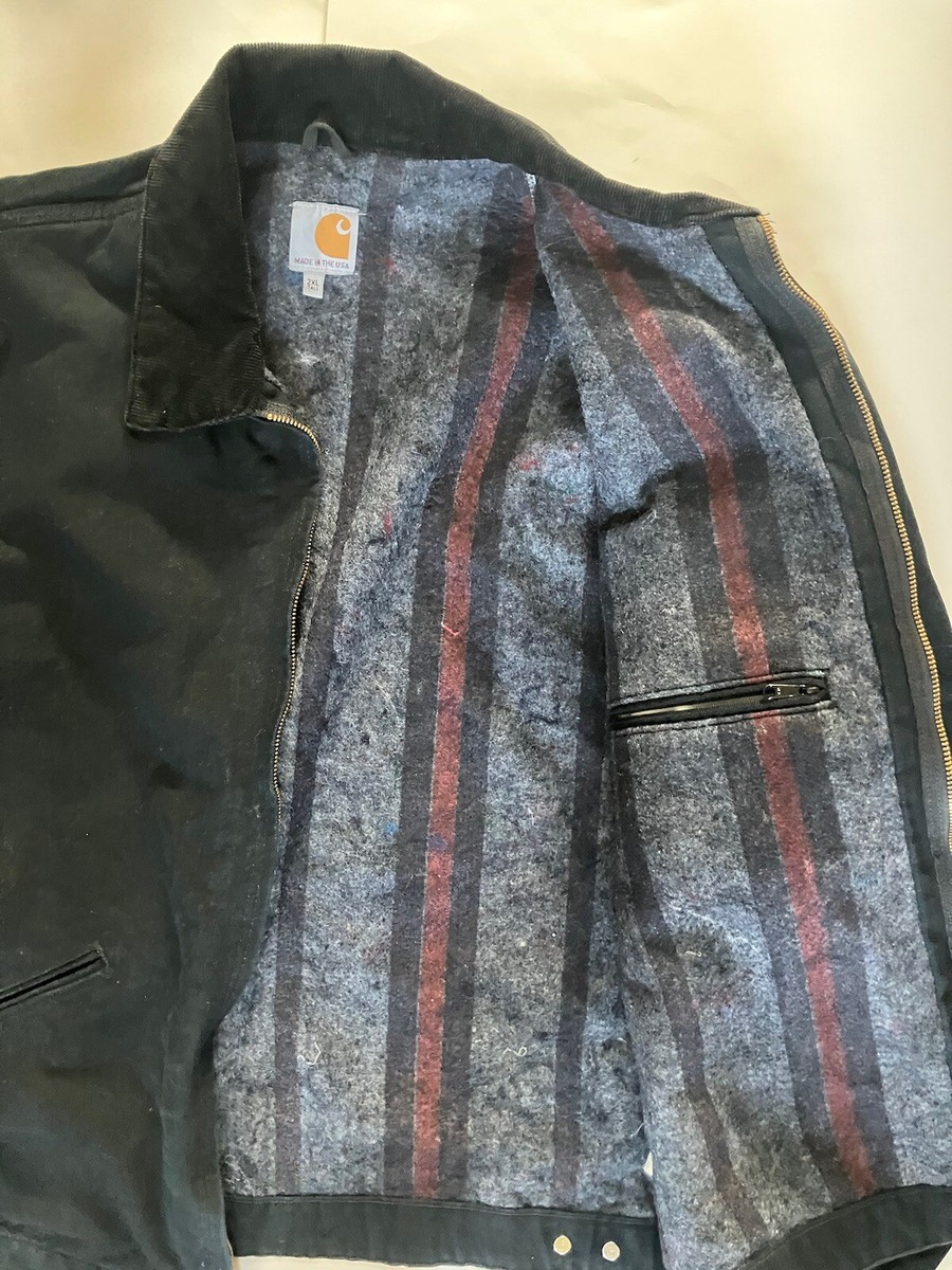 Carhartt Detroit Jacket J001 BLK Men's 2XL TALL Black Blanket