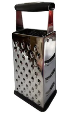 Oneida Stainless 4-Sided Box Grater Black Rubber Handle & Gripping Base