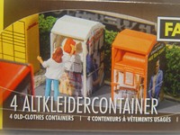 Altkleider Container - 4 Stck. Im Bausatz Faller Ho 1:87 - 180341 #E
