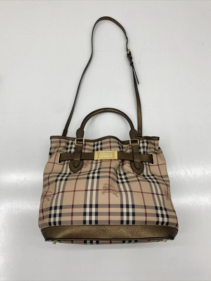 Bolso de Mano Burberry Golderton Haymarket de Lona Recubierta a Cuadros Cartera Bandolera Mediano Foto 4 de 4