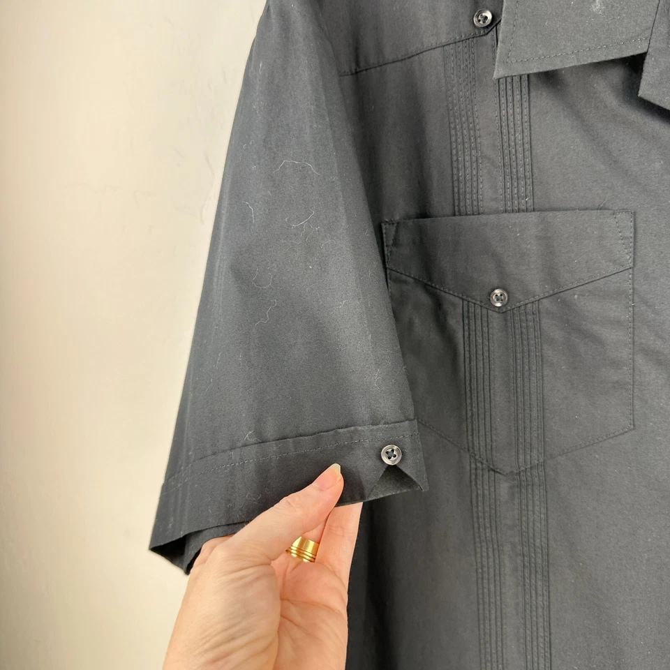 Camisa De Colección Monte Carlo XL Negra Abotonada Manga Corta Utilidad Trabajo Táctico Foto 4 de 4