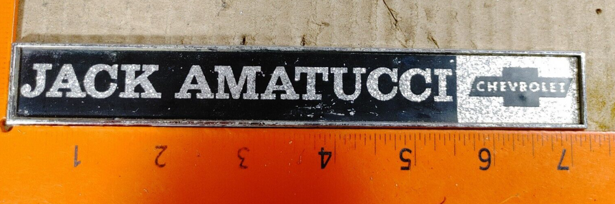 VINTAGE JACK AMATUCCI DEALERSHIP EMBLEM {3860} | eBay