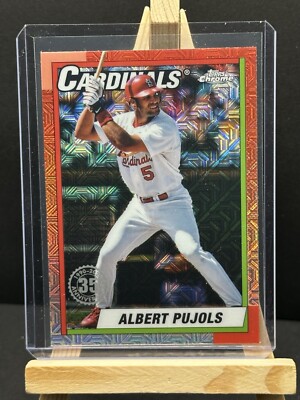 2025 Topps Series 1 ALBERT PUJOLS #T90C-99 Silver Pack 1990 Chrome Mojo Cardinal