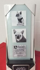 MALDEN WORLDS BEST DOG PICTURE FRAME SENTIMENTAL 2X2 OPENINGS 3 PIC SLOTS