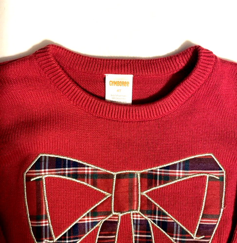 Gymboree Girls Sweater Skirt Plaid Red Sz 4 5 NEW Bow Party Ruffles Winter $77 - Picture 7 of 9