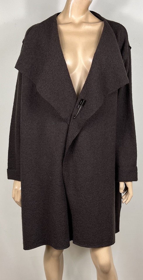 High Style Brown Wool Coat - Size Large