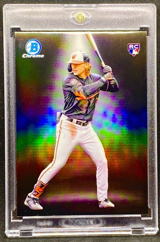 Tarjeta de radiocontrol Gunnar Henderson refractor negro novato inserto SP - ORIOLES COMO NUEVA Foto 2 de 4
