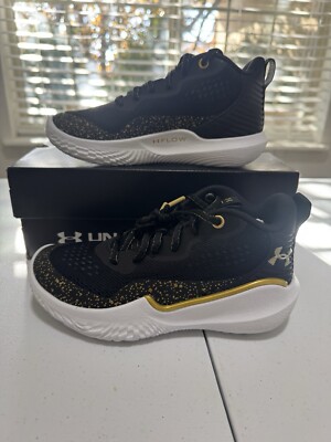 Under Armour UA Flow Breakthru 2 Black Basketball Shoes US Womens 5.5 (c10)