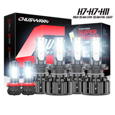 For BMW X5 2007-2013 LED Headlight Hi/Low Beam Fog Light Bulbs 6000K White Combo