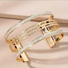 Womans Gold Tone Bangle Cuff Bracelet