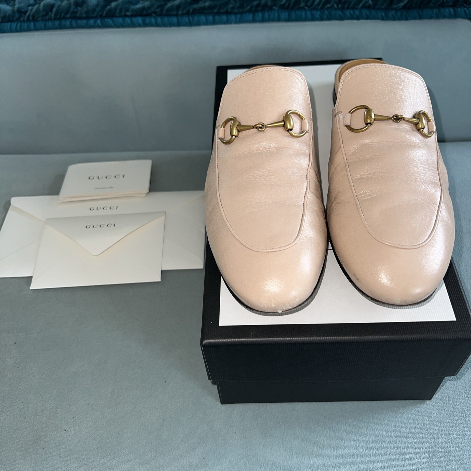 Gucci Nude Pink Princetown Mules SZ 39.5 RRP £680
