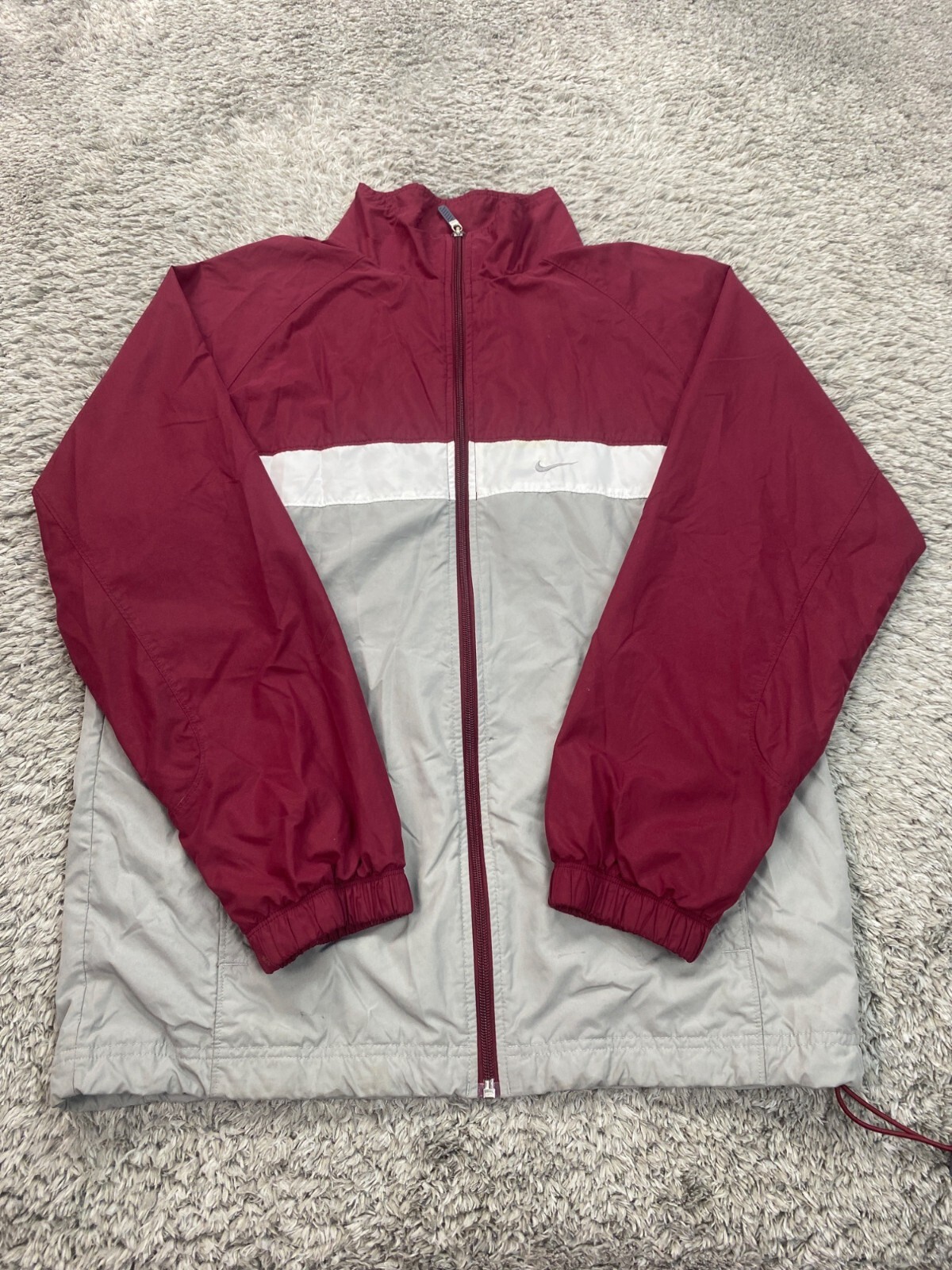 Vtg Nike Track Jacket Mens Small Full Zip Colorblock Swoosh 90s 00s Windbreaker