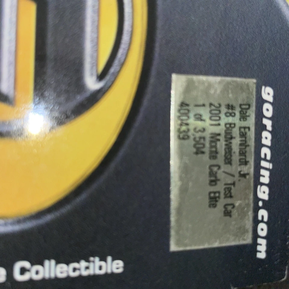 Action/RCCA Elite Series 1:24 Dale Earnhardt Jr 2001 Monte Carlo #8 Bud Test Car Foto 2 de 4