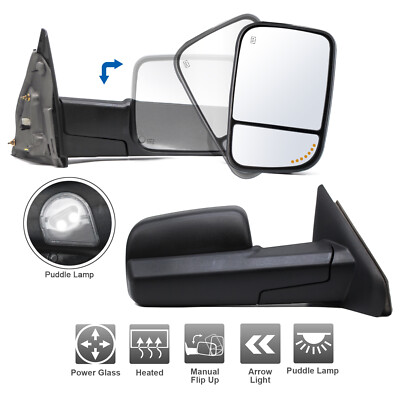 Tow Mirrors fit for 02-06 Dodge Ram 1500 2003-09 2500 Power Heated Arrow Signal