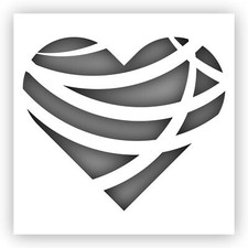 Heart 2 Abstract Stencil - Choose a Size - Laser-Cut Reusable Plastic