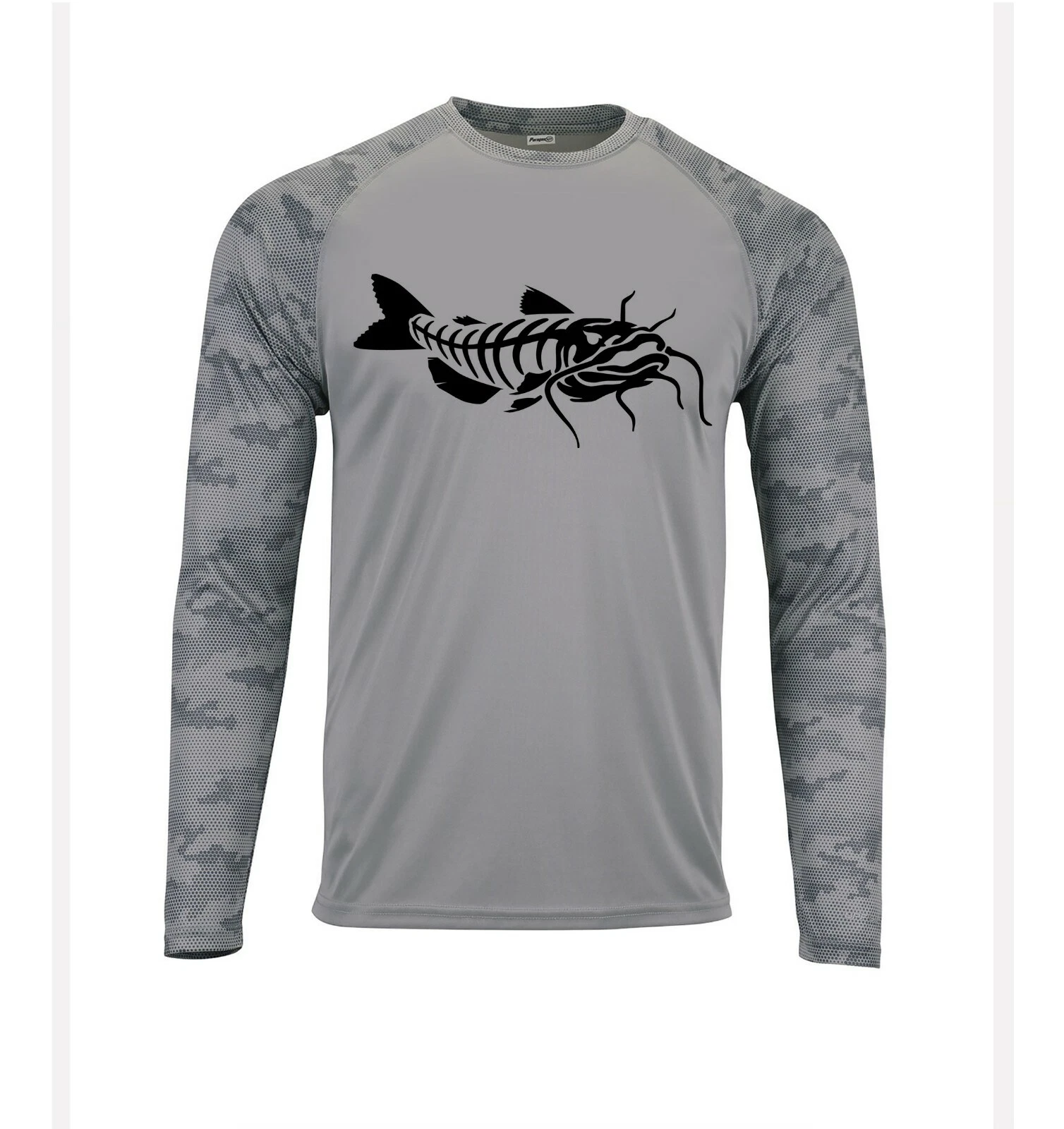 Catfish Fishing Camo Camouflage Long Sleeve UPF 50 T-Shirt UV Protection