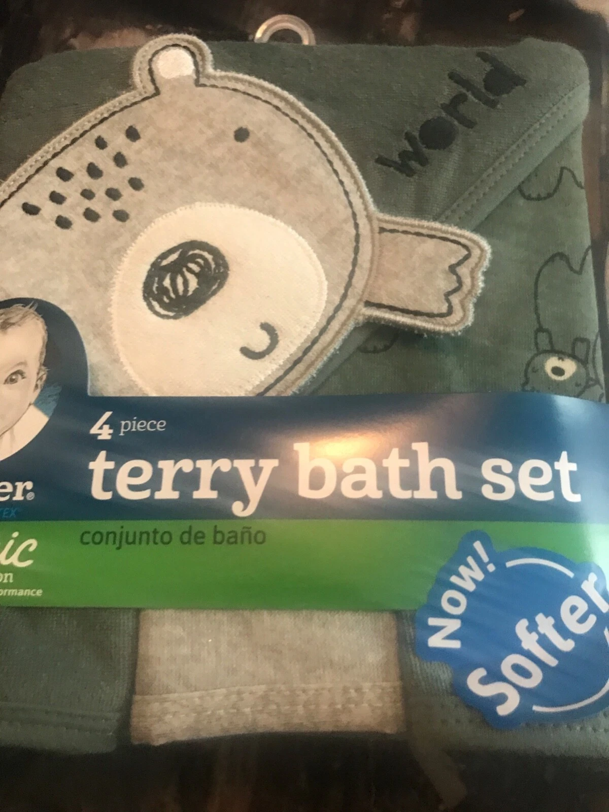 4 PIECE TERRY BEAR BATH SET THREE PIECE OF UNDERWARES 3-6 M PLUS PAC OF TEN WASH