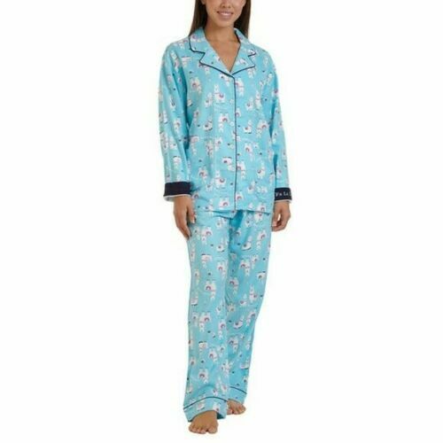 Karen Neuburger, Women's Flannel PJ Set w Fun Cuffs (Choose Size + Color) - Picture 1 of 23