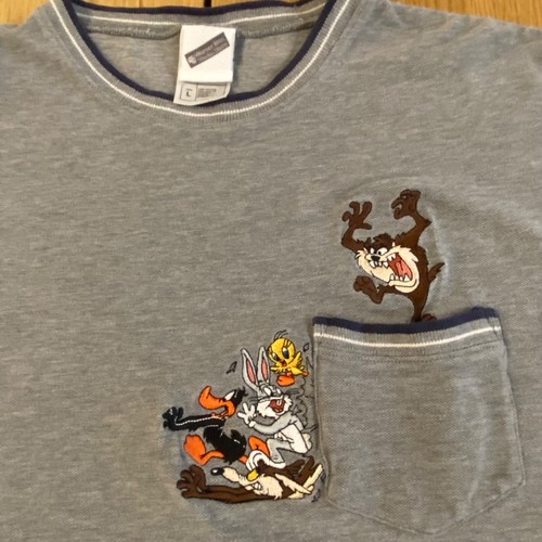 Vintage Looney Tunes 2001 Large t-shirt Warner Bros. Daffy Duck Tasmanian devil