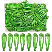 48 Pcs Giltter Drop Metal Snap Hair Clips for Women Snap Hair Barrettes Double
