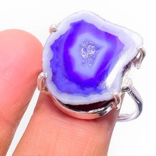 Solar Quartz Gemstone Handmade 925 Sterling Silver Jewelry Ring Size 9.  US 