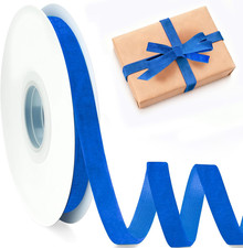 Blue Velvet Ribbon 3/8 Inch x 25 Yards for Holiday Decor and Crafting