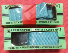 2 New Nos Vintage Safemaster 707 Model Auto Safety Seat Belts 6000lb Test Teal