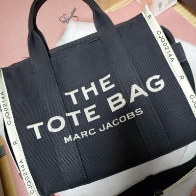 Marc Jacobs The Tote Bag Black Medium Used with Dust Bag Small Mark