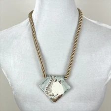 Handmade Rope Cord Necklace with Large Hand Painted Cat Friends Clay Pendant