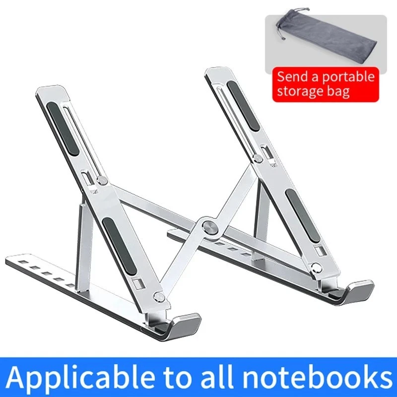 Aluminum Foldable Laptop Stand Adjustable Portable Notebook Holder 10-17 in - Image 2 of 4