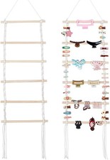 NBEADS 2 Pcs Hanging Hair Clip Holder, Macrame Hair Claw Clip Organizer Boho Ha