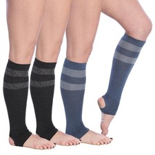 Tipi Toe Women's Stirrup Yoga Leg Warmers   Open Heel, Non-Slip Fit
