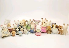 Calico Critters Sylvanian Families Lot Of 25 Figures Rabbit Dog Pig Babies Mixed