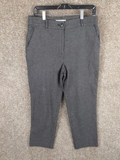 LOFT The Perfect Straight Houndstooth Pant Womens 8 Black High Rise Knit Stretch