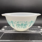 Vintage PYREX  441 Cinderella Mixing Bowl 1 1/2Pt. White Turquoise Butterprint