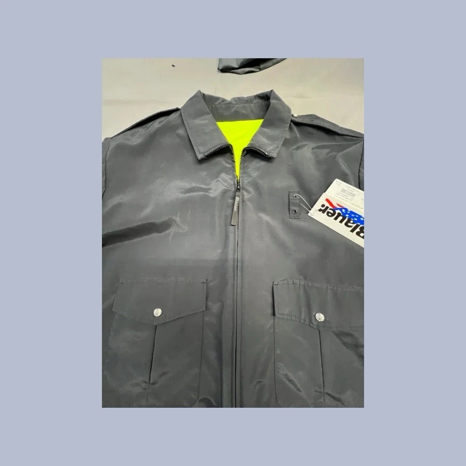 Blauer 6001 B.Dry Reversible Waterproof Bomber Jacket Black Hi Vis Yellow 2XL - Image 3 of 4