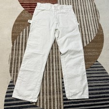 Dickies Original Fit Work Pants Men's 34x30 White Straight Leg Painters Pants