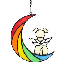 Stained Glass Rainbow Bridge Pet Memorial Gifts for Loss of Dog Sympathy