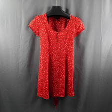 Forever 21 Womens Mini Dress Small Red Polka Dot Statement Retro Y2K Indie Girly