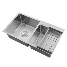 30" Double Bowl Drop In Kitchen Sink Top Mount Stainless Steel Kitchen Bar
