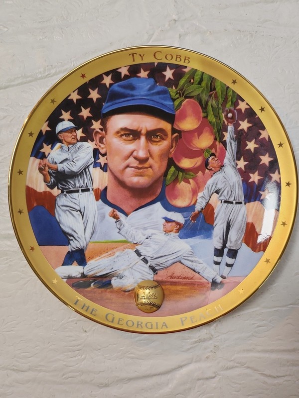 Ty Cobb "Georgia Peach"  Porcelain Collector Plate by Franklin Mint in 1995