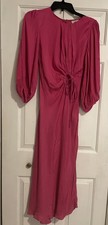 Farm Rio Dress Womens XS Pink Blouson Midi Cutout dress
