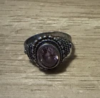 Vintage Sterling Silver Purple Amethyst Ring Size 4 1/2